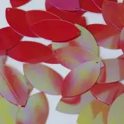 Navette Leaf Sequin 1.5" Crimson Red Opaque Rainbow Iris Luster Loose Paillettes