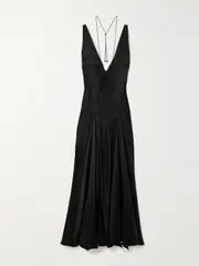 [16ARLINGTON] 16ARLINGTON - Tauri Satin Midi Dress - Black - UK 10 UK 10 Black