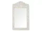 Mother Of Pearl Inlay Floral Crested Mirror White Color