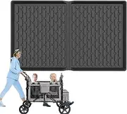 All Weather Mats - TPE Silicone Stroller Mat for 2 Seater Stroller | Foldable Protective Floor Mat, Stroller Stroller Mat to Protect Coc
