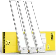 Under Cabinet Lighting, LED Motion Sensor Lights Indoor, 3 Pack Magnetic Rechargeable 3000mAh Closet Lights, Wireless Under Counter Lights for Kitchen,Stairs,Hallway