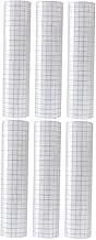 Tofficu 2sets Vinyl Transfer Paper Tape Roll Self-Adhesive for Signs Ceramics Smooth Surfaces Non-Tear Easy Measure Grid Lines 3pcs*2