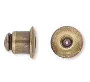 100 Antiqued Gold Plated Brass 5.5x5mm Barrel Earnut Earring Backs *