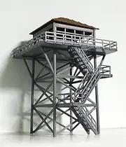 Outland Models Railway Scenery Watchtower/Lookout Tower (Grey) HO Scale 1:87