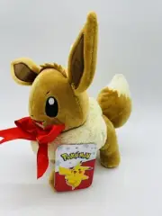 New Pokemon Eevee With Red Bow Ribbon 7" UltraSoft Christmas Plush by Jazwares