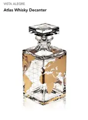 Vista Alegre Crystal Atlas Whisky Decanter - Brand New