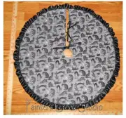 SPOOKY BLACK CATS, Mice, Bird Tree Skirt, Lamp Skirt 26" dia HALLOWEEN, cat