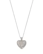Bloomingdale's Fine Collection Diamond Pave Heart Pendant Necklace in 14K White Gold, 1.50 tcw