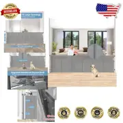 Long Gray PVC Mesh Baby Gate - 150 Inch Retractable Barrier for Infants & Pets