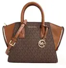 Michael Kors Bag Shoulder Bag Avril SM TZ Satchel Logo Brown New