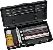 Lansky Natural Arkansas Sharpening System: Natural 3-Stone Arkansas Knife Sha...