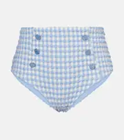 [Simkhai] Simkhai Ginger gingham bikini bottoms UK 12 blue