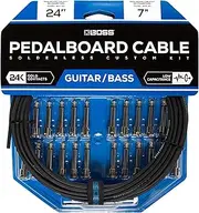 BOSS BCK-24 Solderless Pedalboard Cable Kit – 24 Foot Cable + 24 Right-Angle/Straight 1/4" Plug Connectors to Make 12 Custom Cables