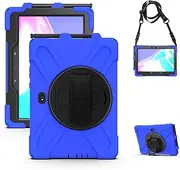 Samsung Galaxy Tab Active PRO 10.1 and Active4 PRO Heavy Duty Rugged Case - Shockproof Drop Protection With 360 Stand, Hand Strap & Shoulder Strap for SM-T540/T547/T638/T630 (Blue)