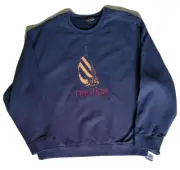 Nautica Reissue Crew Pullover Logo Navy Blue Sweater Men's XL Vintage