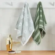 Daisy Green Tea Towel 2pk [MUSLDATTSS23D]