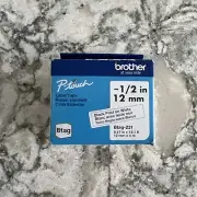 Brother Brag-231 P-touch Label Tape 1/2" Black on White