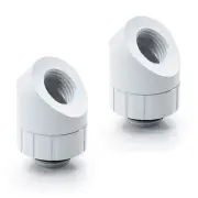 Bitspower Artemis Rotary 45-Degree Extender, Arctic White, 2-pack