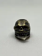 Ace of Spades Skull Brass Lanyard Bead, EDC Paracord Bead.