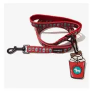 Sassy Woof Red Leash & Puppy Pal Combo (Leash & Poo bag holder) Puppachino NWT