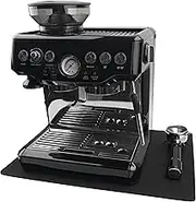 USEAMIE Silicone Mat Under Coffee Machine With Lip Automatic Machines Accessory, Black Multifunctional Rubber Base Mat, 18.9” x 13.8”