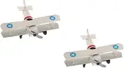Vaguelly 2pcs Retro Iron Airplane Model Ornament Vintage Metal Aircraft Decor for Adults Unique Home Decoration for Boys and Classic Plane Craft