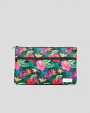 [Mooloola] Mooloola Hawaii Xl Pencil Case in Black Floral One Size Black Floral