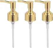 Universal Shampoo Conditioner Pump Hand Sanitizers Perfume Bottle Pump Lotions Countertop Soap Dispenser Soap Lotion Oil Bottle Nozzle Replacement 3 PCS for Liquid Hand Soap (Gold)
