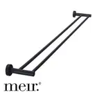 Meir MR01R90 Round Brass Matte Black Double Towel Rail - 900mm