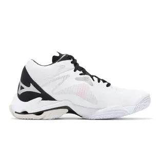 Mizuno 排球鞋 Wave Lightning Z8 男鞋 白 黑 高筒 回彈 抓地 室內運動 運動鞋 美津濃 V1GA2405-51