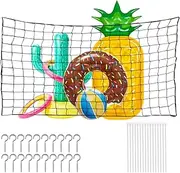 Pool Float Storage Bag, Elastic Pool Side Toy Mesh Organizer Large Capacity, Swimming Pool Inflatable Toys Storage Net for Outdoors for Gym, Backyard, Camping