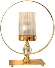 Golden Crystal Candle Holder Metal Candlestick Holder Dining Table Aromatherapy Candle Holder Tabletop Centerpieces Decorative