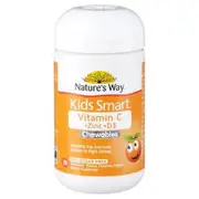 Natures Way Kids Smart Vitamin C + Zinc + D3 Chewables | 75 tablets