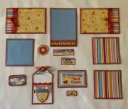 BUILDING A SAND CASTLE Premade Scrapbook Page Mat Set SEWN