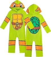 [Nickelodeon] Teenage Mutant Ninja Turtles Leonardo Boys Hooded Coverall for Toddlers and Big Kids