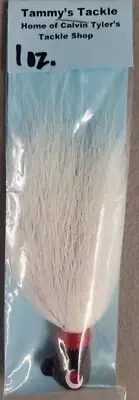 1 OZ. Bucktail Lure Black Head and White Hair Tammy's Tackkle