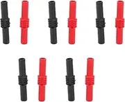 10Pcs U22 4mm Banana Plug Coupler PVC Extender Adapter Electrical Testing 42mm Red Black