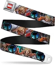[Buckle-Down] Seatbelt Belt - Astonishing Thor #3 Poses/Hammer Logo - 1.0" Wide - 20-36 Inches in Length