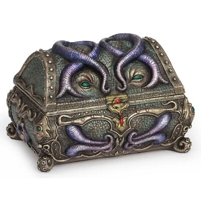 Octopus Mimic Chest Tabletop Dice Storage Box Cold Cast Bronze Finish