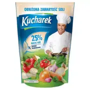 Kucharek Przyprawa Do Potraw 25% Less Salt Seasoning for Soup Meat Fish 150g Bag