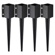 Fence Post Anchor Ground Spike 4 Pack 24 X 4 X 4 In. Outer Diameter 3.5 X 3.5 In