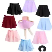 Girl Chiffon Ballet Tutu Skirt Wrap Scarf Leotard Dance Dress Mini Pull-On Skirt