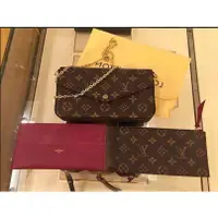 在飛比找蝦皮購物優惠-二手 LOUIS VUITTON LV 經典老花 鏈包長夾 