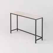 Natural Wood & White Console Table for Narrow Entryways