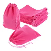 25 Pcs Velvet Drawstring Bag 6 x 8 Inch Jewelry Pouches Gift Bags, Rose Red