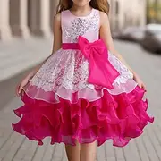 Kids Girls' Cosplay Dress Party Dress Color Block Sleeveless Performance Christmas Mesh Backless Patchwork Beautiful Sweet Polyester Maxi Party Dress Swing Dre