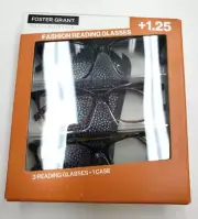 3 Pairs Foster Grant +1.25 Fashion Readers Reading Glasses