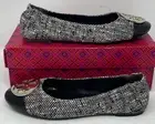 Tory Burch Claire Cap-Toe Ballet Cotton Tweed Ballerina Flats US 7.5 155327