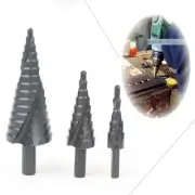 3x 4241HSS Spiral Grooved 4-12/4-20/4-32mm 3Side Shank Nitriding StepDrill Bit