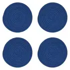4x Annabel Trends Rope Trivet Table Mat Protector Pad Round 20cm Large Navy
